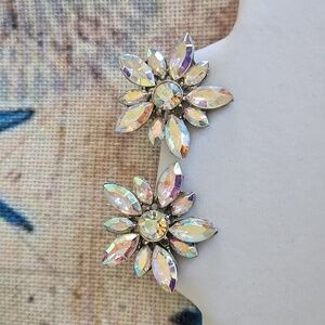 Vintage Aurora Borealis Clip On Earrings